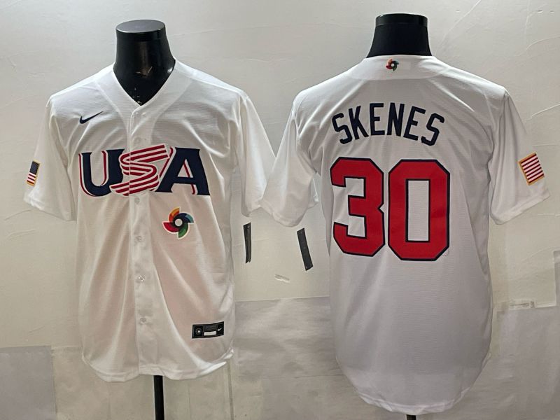 Men 2026 World Cub USA #30 Skenes white Nike MLB Jersey style 02